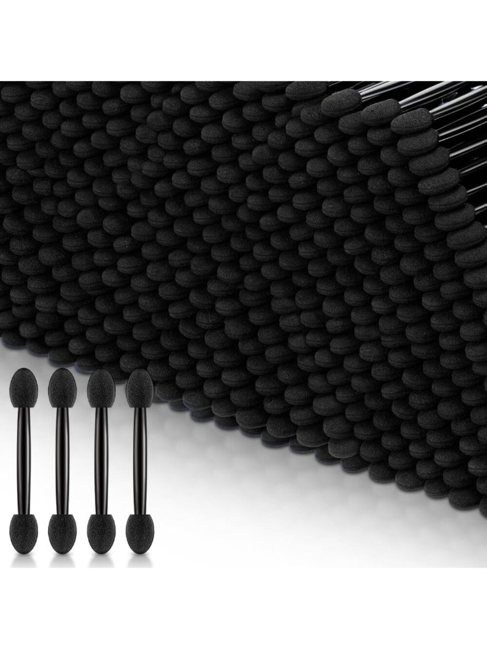 500 Pcs Black Disposable Eyeshadow Applicators - 2.95 Inch Makeup Tools
